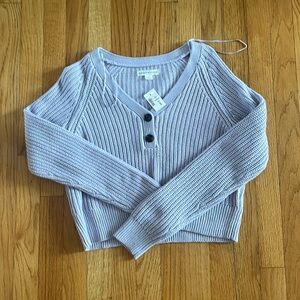 Aeropostale NWT light purple half button up sweater